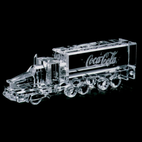 sculpture en verre-sur-mesure-camion-coca-cola